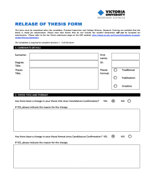  Release of Thesis Form 2015