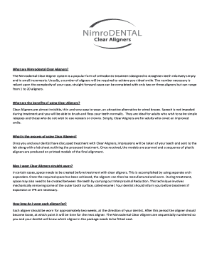 Clear Aligner Consent Form