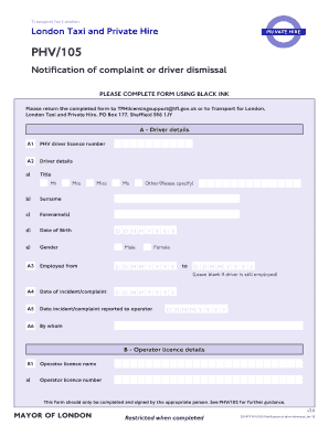 Fillable Online Driver Dismissal Form