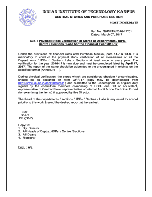 Physical Stock Verification Letter  Form