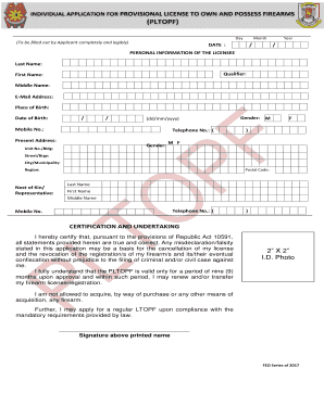 Provisional Ltopf  Form