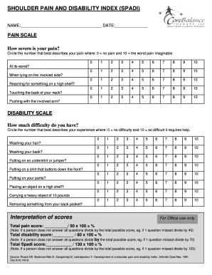 Spadi Scale  Form