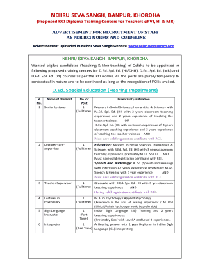 Nehru Seva Sangh  Form