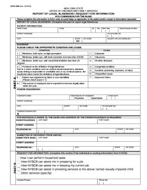  Report of Legal Blindness Request for Information 2018-2024