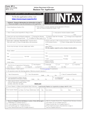 Get and Sign Indiana Bt Form 2011-2022