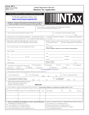  Indiana Bt Form 2011