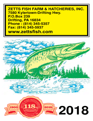 Zetts Fish Farm Catalog  Form