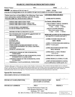 Diabetic Footwear Prescription Form