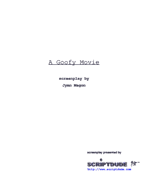 A Goofy Movie Script  Form