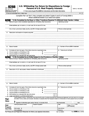 Form 8288 - Fill Out and Sign Printable PDF Template | signNow