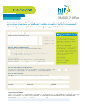 Hif Claim Form