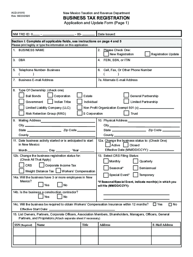  Register Your Business NM Taxation and Revenue Department 2020