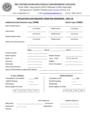 Admission Enquiry Form