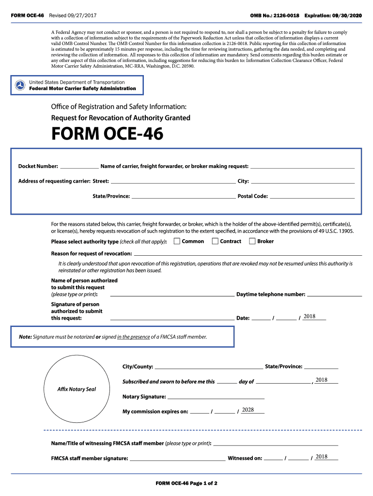  Form Oce 46 2017