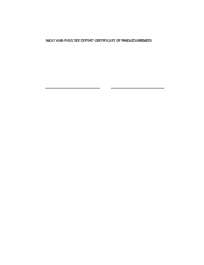 FSIS Form 9060 5 Meat and Poultry Export Certificate of Wholesomenessv8 PDF