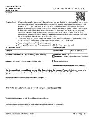 PC 207 Connecticut Probate Courts  Form