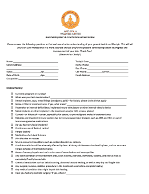 Cavitation Intake Form