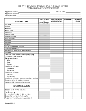 Cna Orientation Checklist  Form