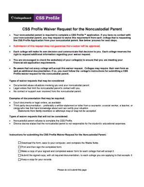 Columbia Non Custodial Parent Waiver  Form