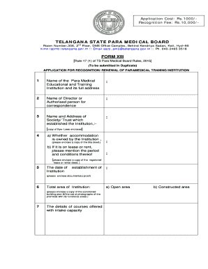 Telangana Paramedical Board Registration Online  Form