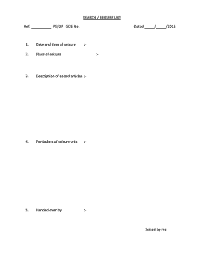 Seizure List Format