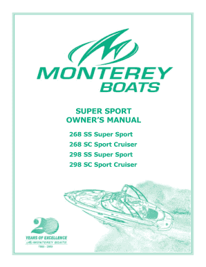 Monterey Boats Owners Manual  Form