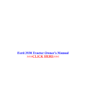 Ford 3930 Tractor Manual PDF  Form