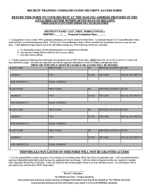 Recruit Training Command Guest Security Access Form