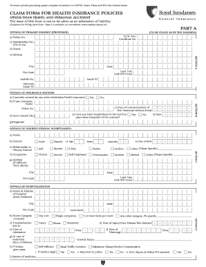 Insurance Claim Form Download Travel Royal Sundaram