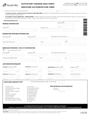  Medicare Outpatient Prior Authorization Fax Form Health Net 2017