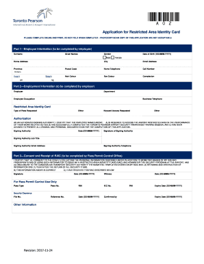  Restricted Area Identity Card RAIC Toronto Pearson 2018