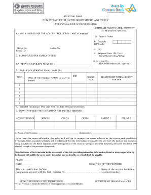New India Flexi Floater Group Mediclaim Policy PDF  Form