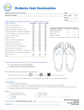 NV Diabetes Foot Exam  Form