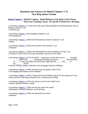 Daniel Chapter 1 Worksheet  Form