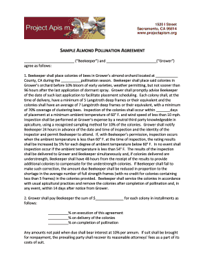 Sample Almond Pollination Agreement Project Apis M  Form