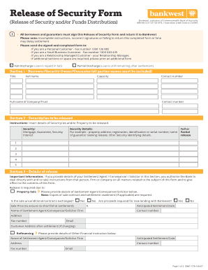 Bankwest Discharge Authority  Form