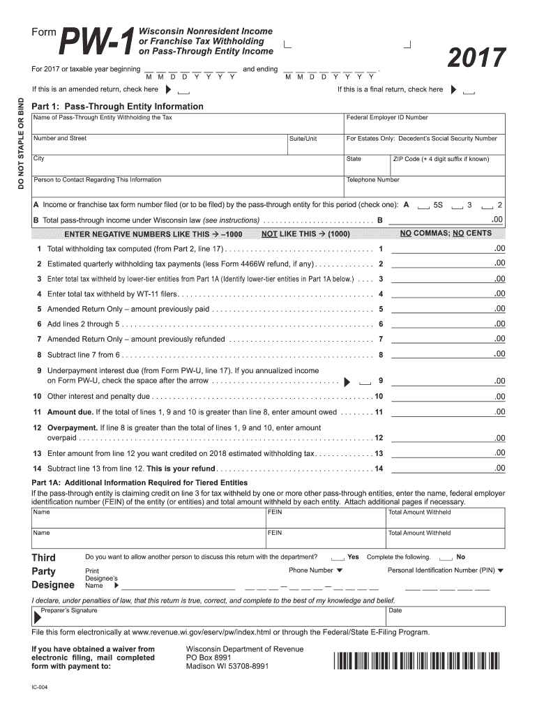  Pw 1  Form 2017