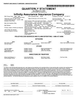Infinity Assurance Insurance Company Infinity Auto Insurance  Form