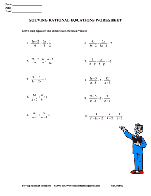 Solving Rational Equations Worksheet Form - Fill Out and Sign Printable PDF  Template | signNow