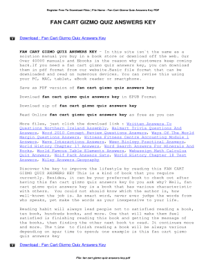 Fan Cart Gizmo Quiz Answer Key  Form