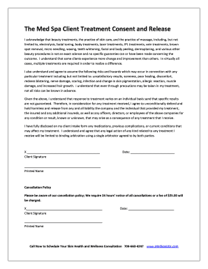 Spa Consent Form