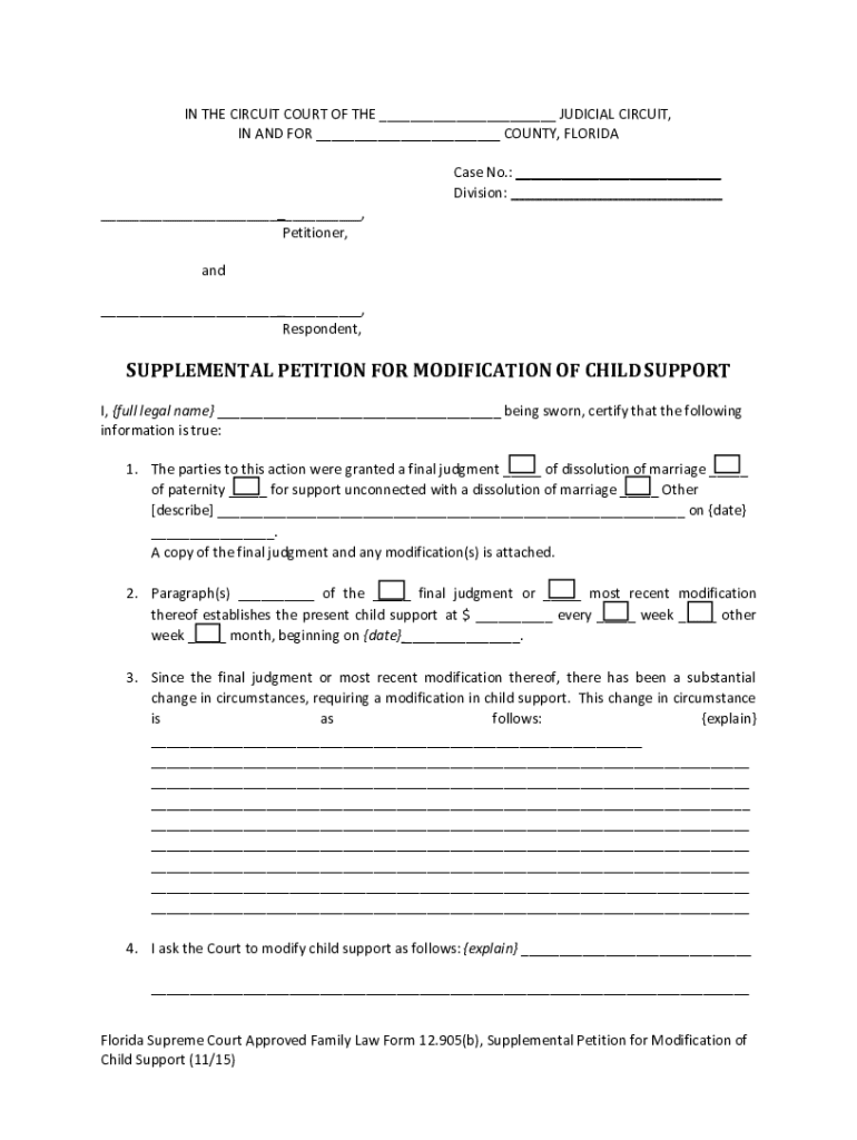 Child Support Document  Form