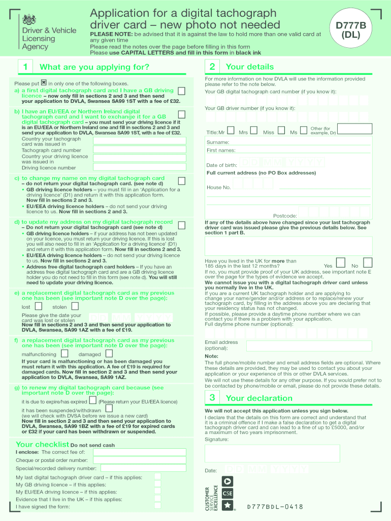 Dvla Application Completion Form 2018