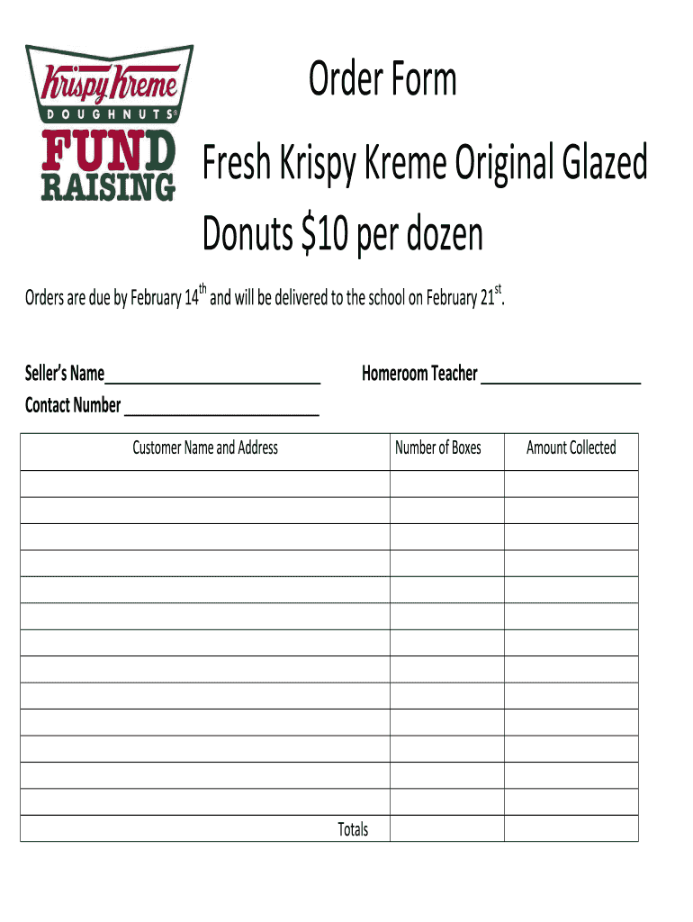 Krispy Kreme Order Form PDF