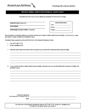 Animal Sanitation Form