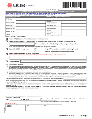 Telegraphic Transfer Request Form PDF