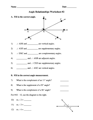 Angle Relationships Worksheet 2 Answer Key  Form