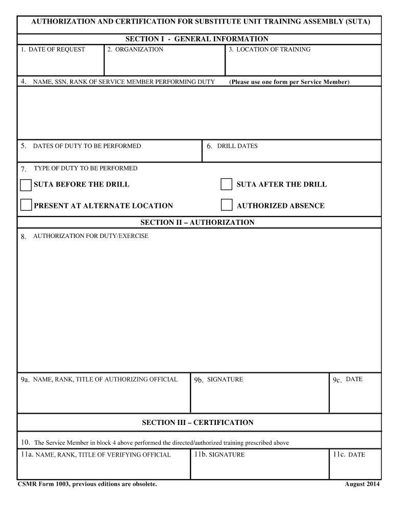 Suta Request Form PDF
