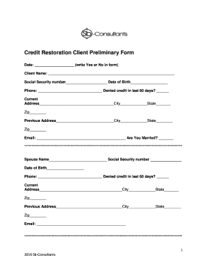 Credit Repair Form