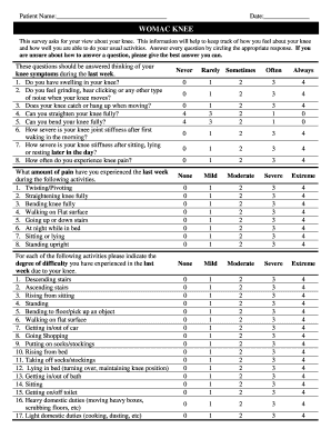 WOMAC KNEE  Form